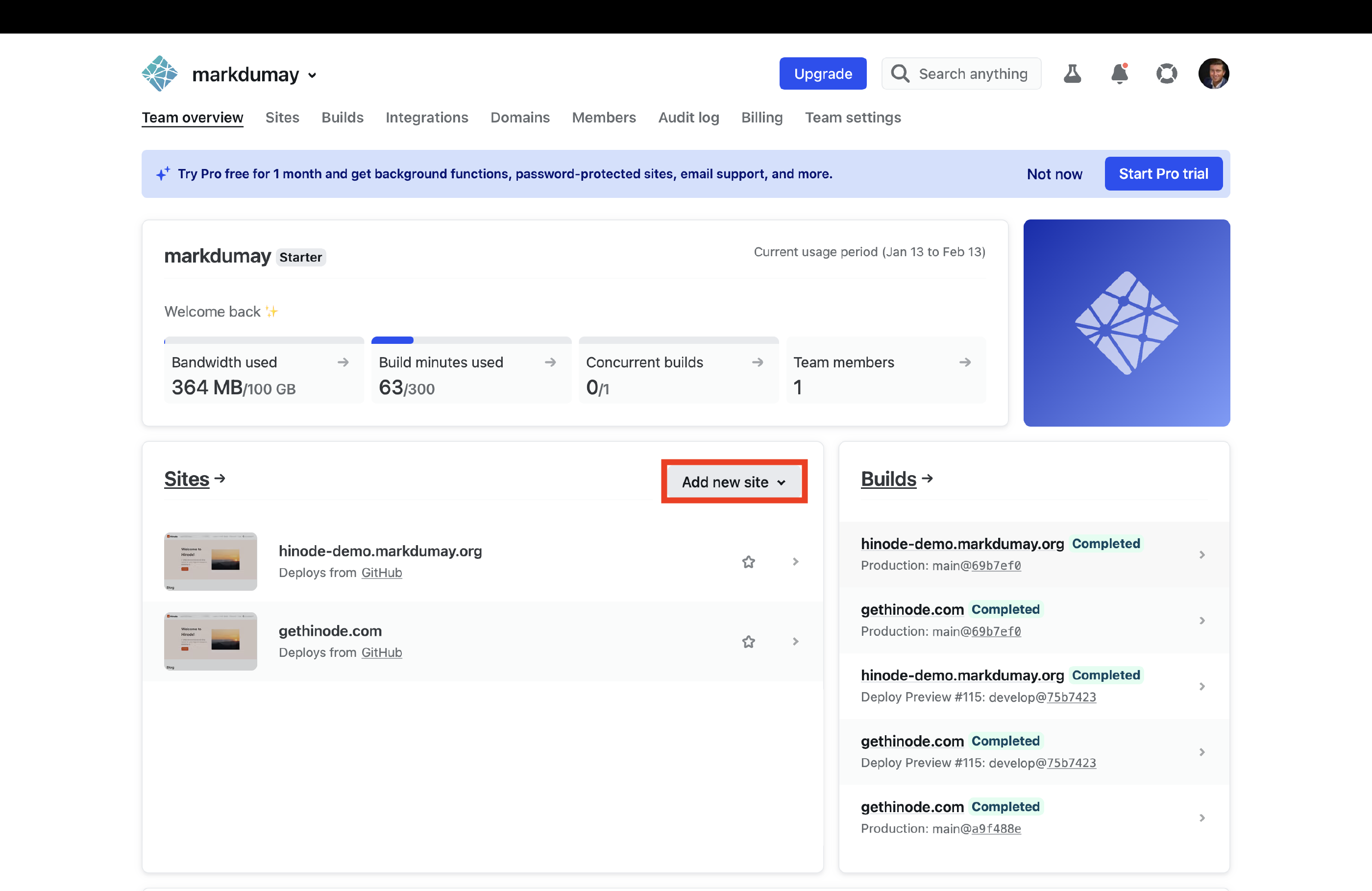 Step 4. Add a new site