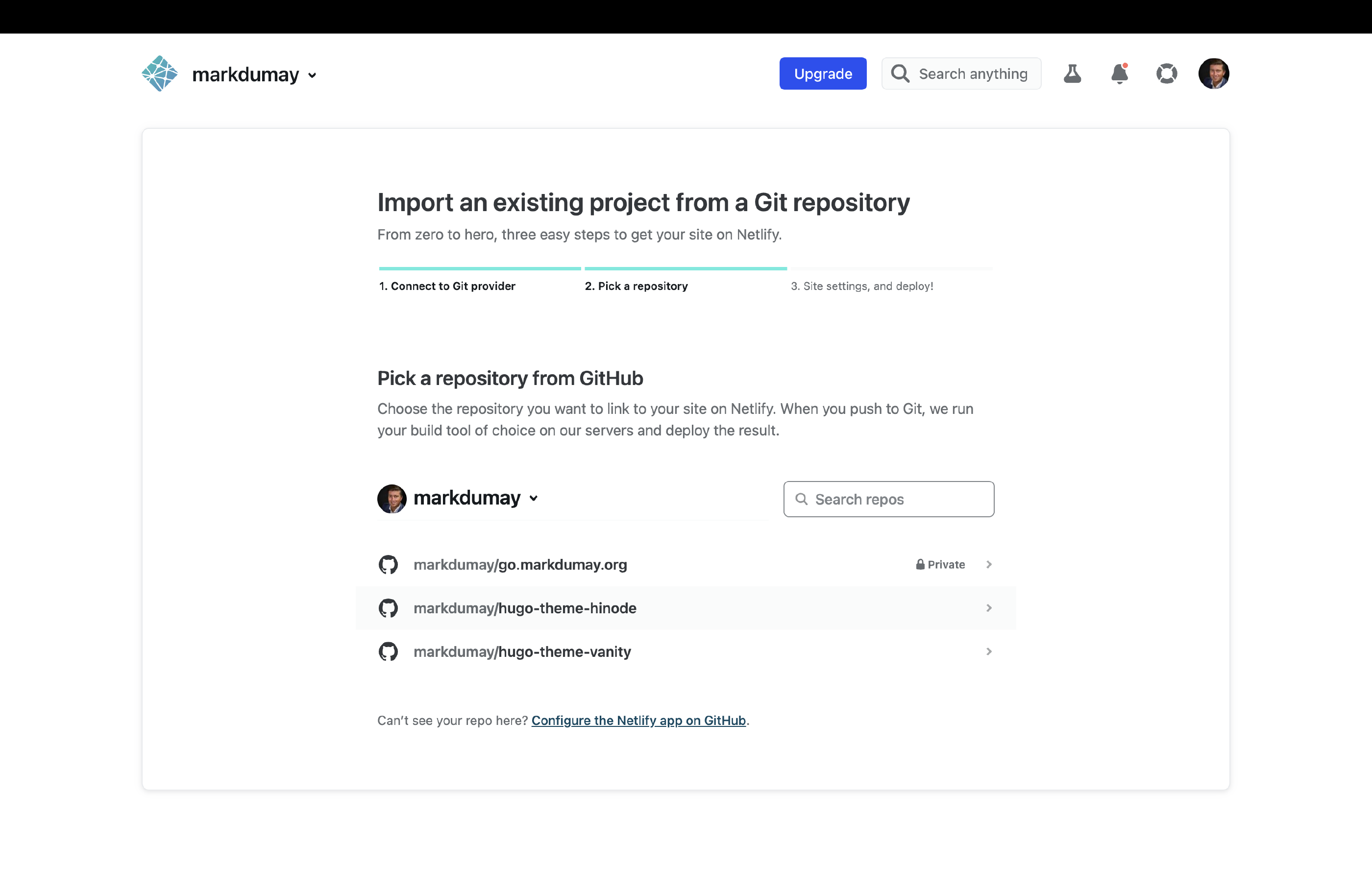 Step 6. Import an existing project